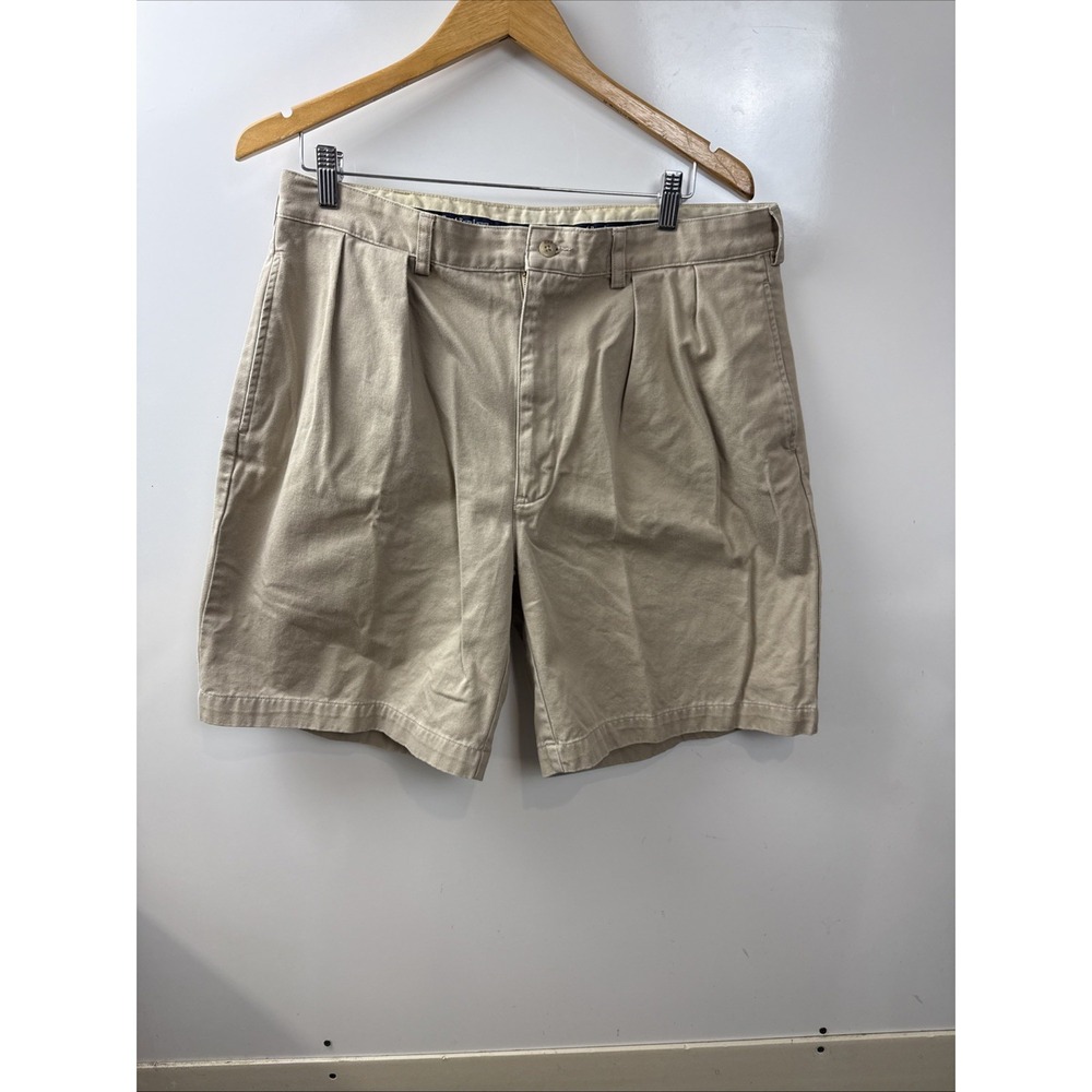 Polo Ralph Lauren Cotton Pleated Polo Chino Shorts Mens Size 36 Beige